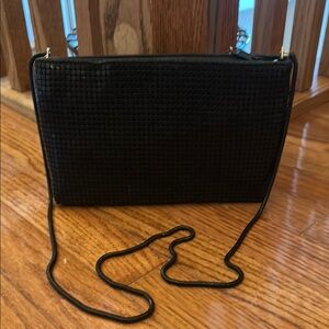 Vintage black clutch with snake chain